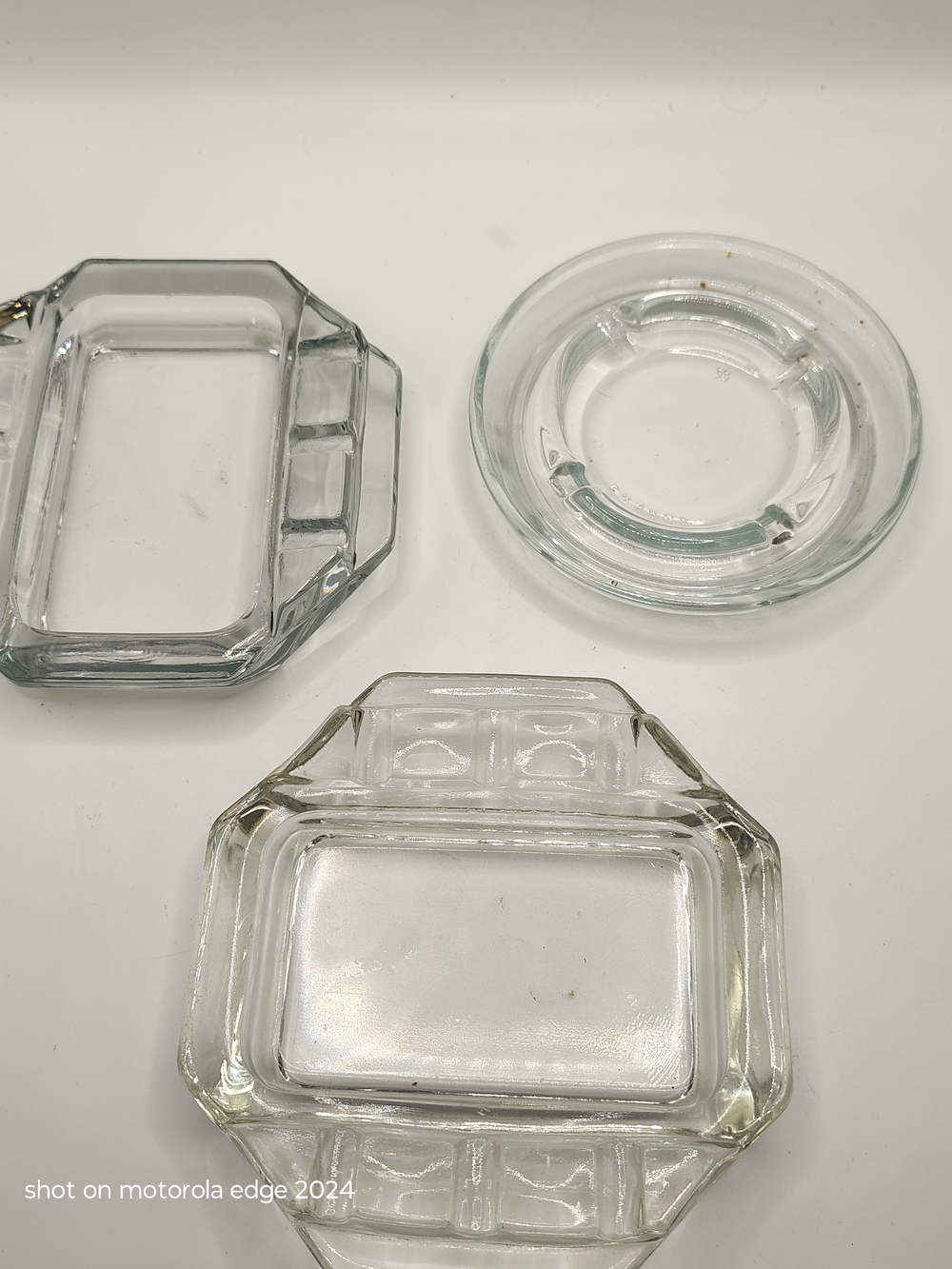 3pc Vintage Glass Ashtray Lot Safex Smoke Clear & Dominion Glass Canada